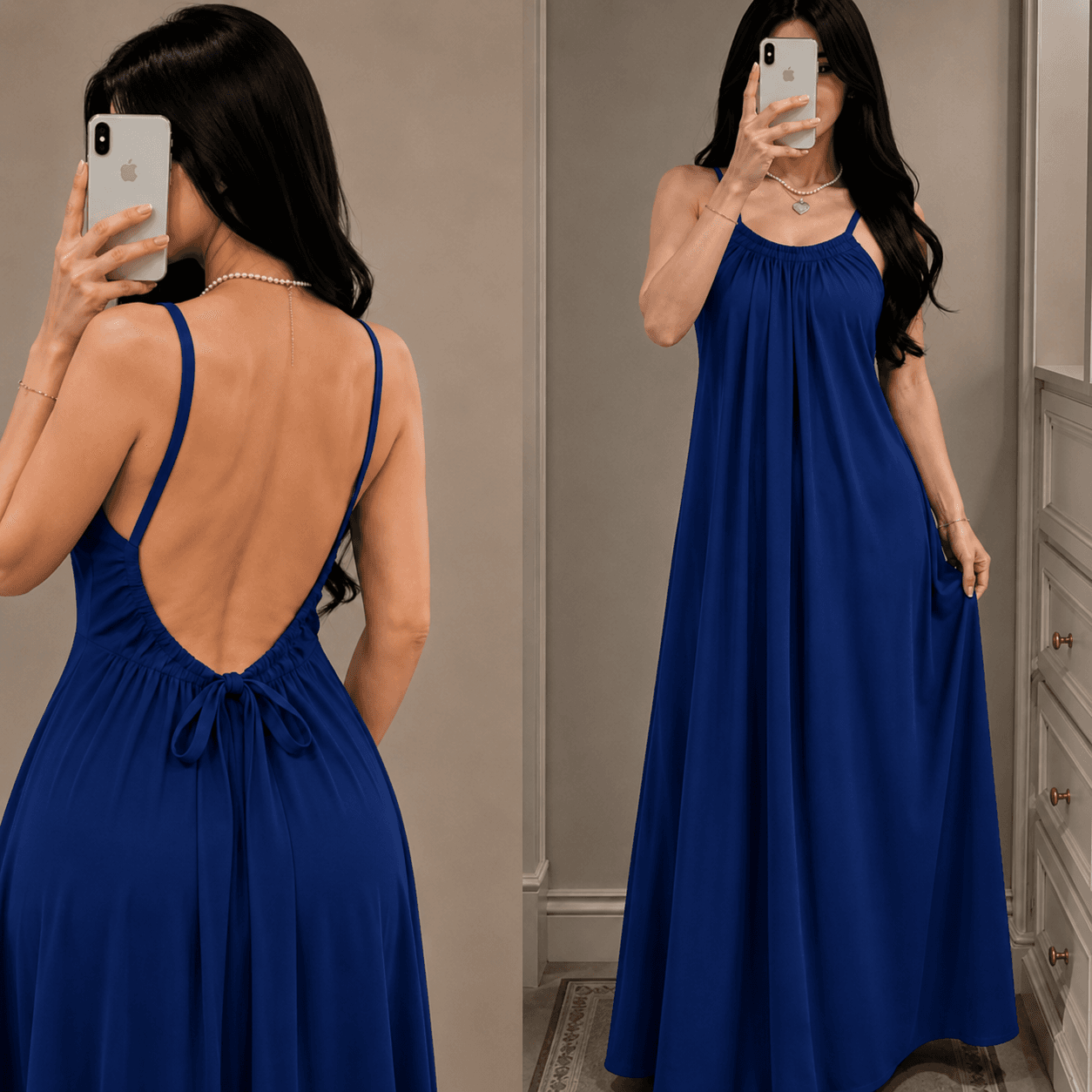 Graceful Backless Cami Maxi Dress